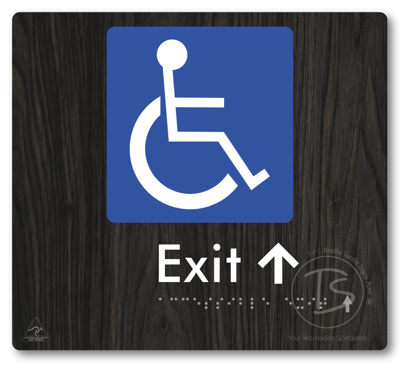 Accessible Exit with Small Directional Arrow