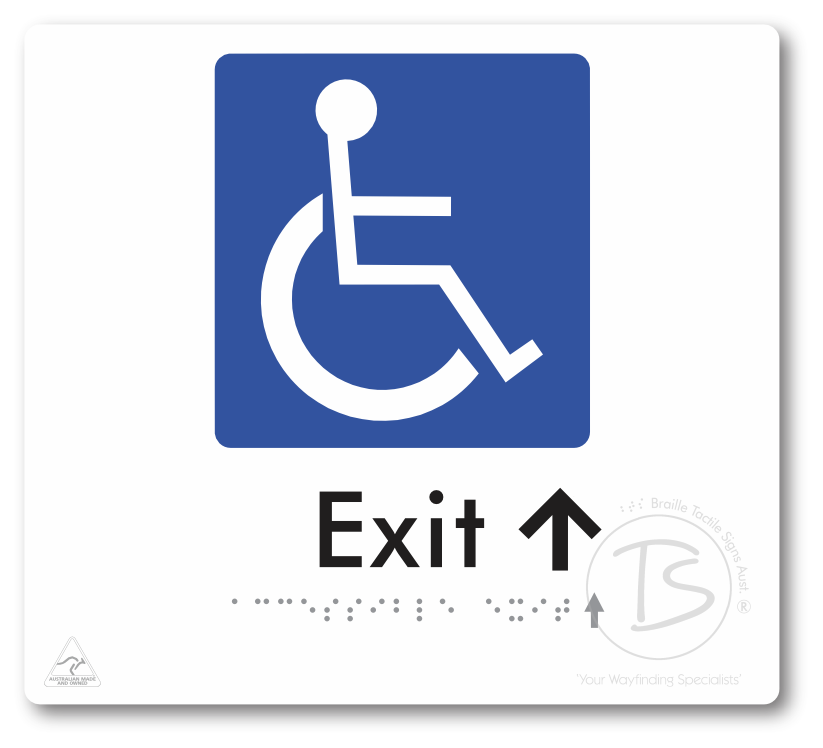 Accessible Exit with Small Directional Arrow