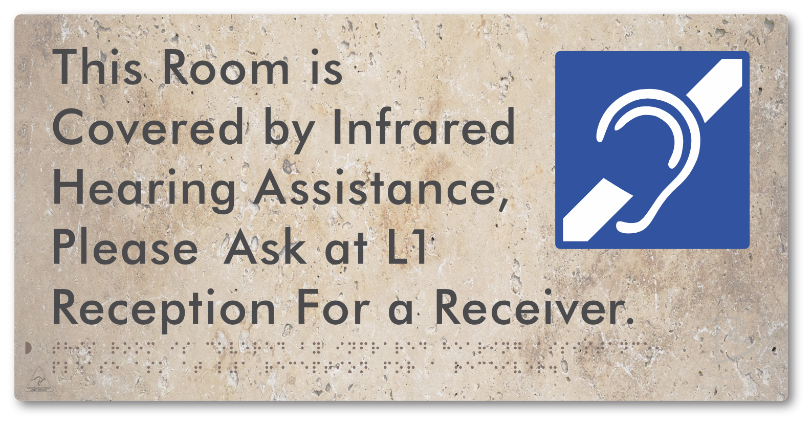 This Room is Covered by Infrared Hearing Assistance, Please Ask at L1 Reception For a Receiver