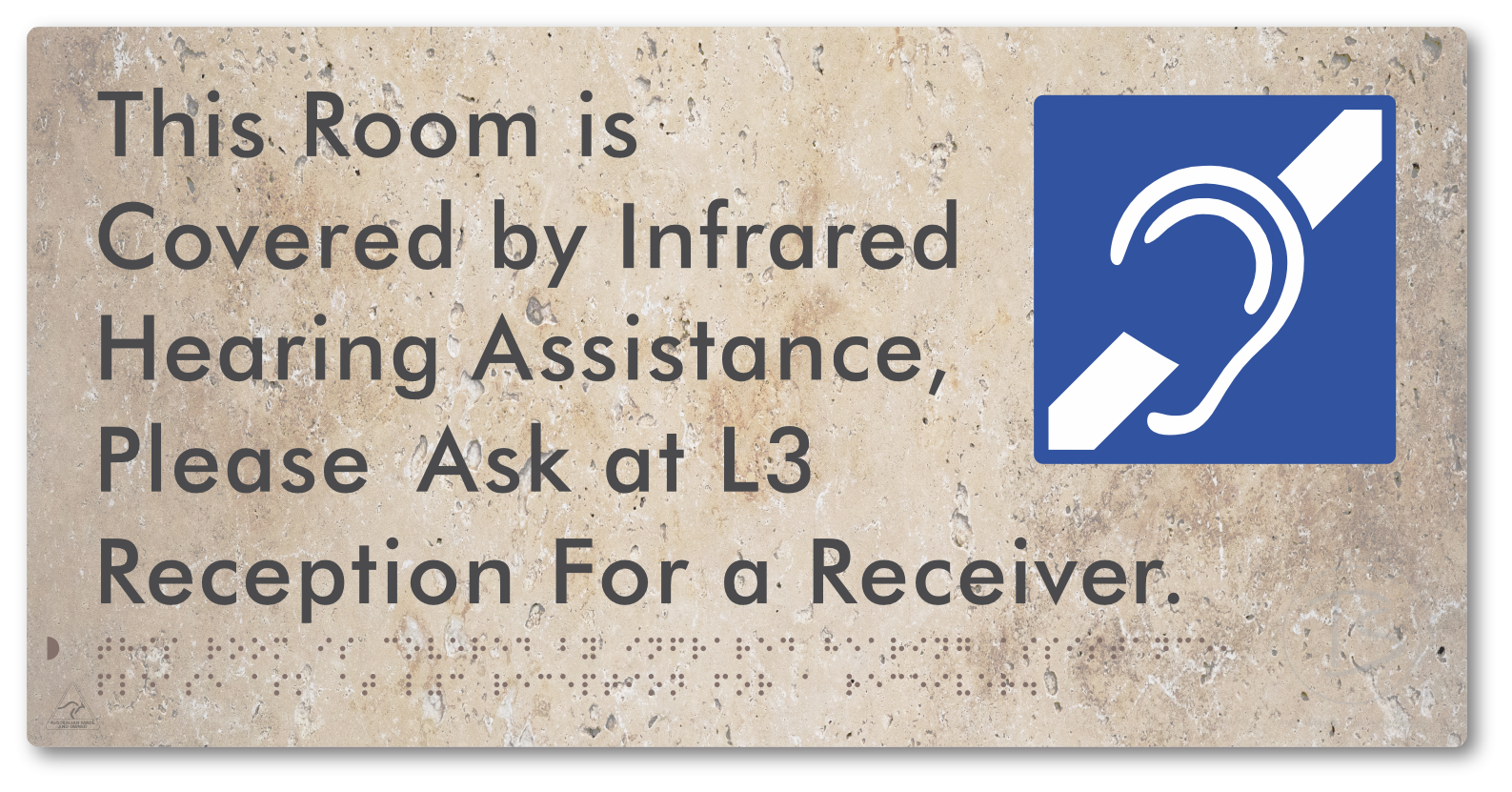 This Room is Covered by Infrared Hearing Assistance, Please Ask at L3 Reception For a Receiver