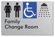 Unisex Accessible Toilet, Shower & Family Change Room - Braille Tactile Signs Aust.