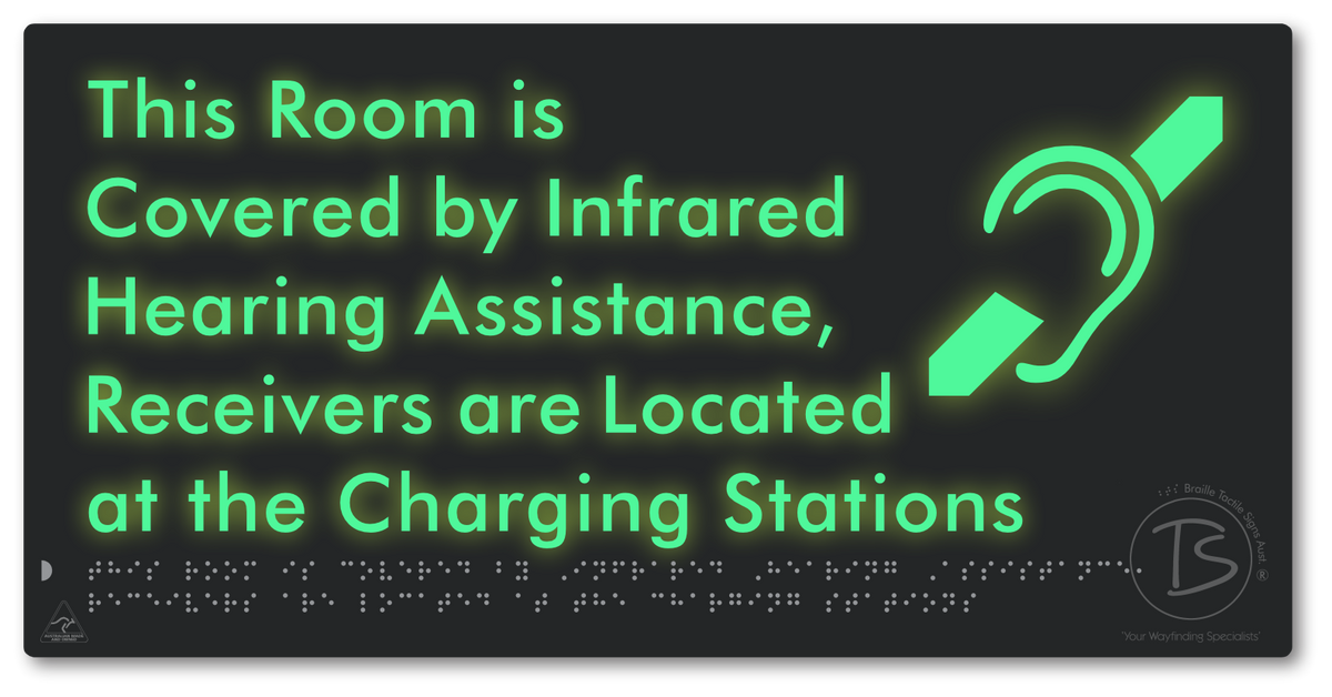 This Room is Covered by Infrared Hearing Assistance, Receivers are Located at the Charging Stations