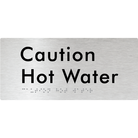 Caution Hot Water - Braille Tactile Signs Aust.