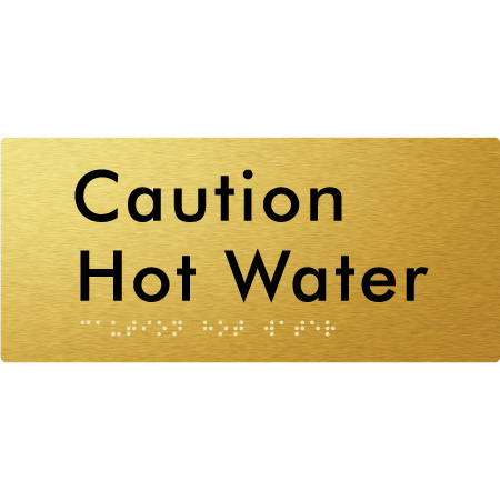 Caution Hot Water - Braille Tactile Signs Aust.