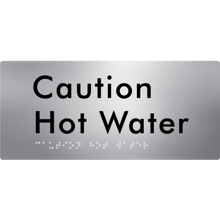 Caution Hot Water - Braille Tactile Signs Aust.