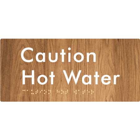 Caution Hot Water - Braille Tactile Signs Aust.