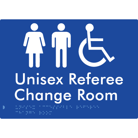 Unisex Accessible Referee Change Room - Braille Tactile Signs Aust.