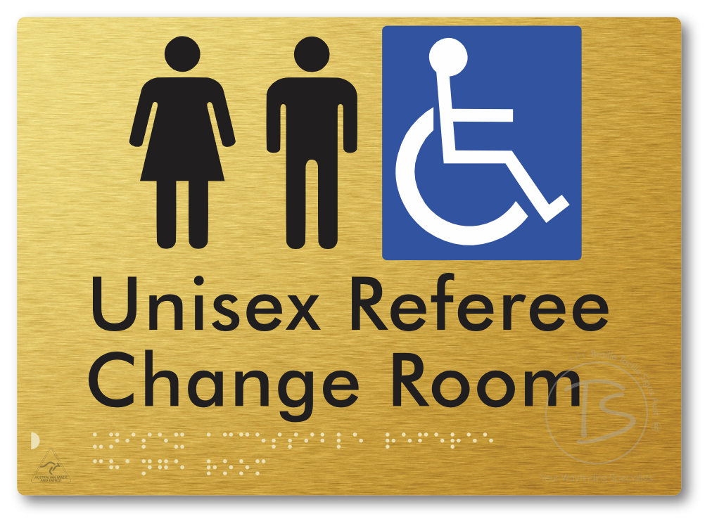 Unisex Accessible Referee Change Room - Braille Tactile Signs Aust.