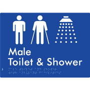 Male Toilet & Shower with Ambulant Facilities - Braille Tactile Signs Aust.