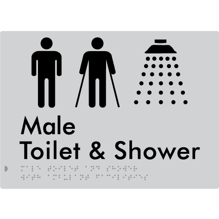 Male Toilet & Shower with Ambulant Facilities - Braille Tactile Signs Aust.