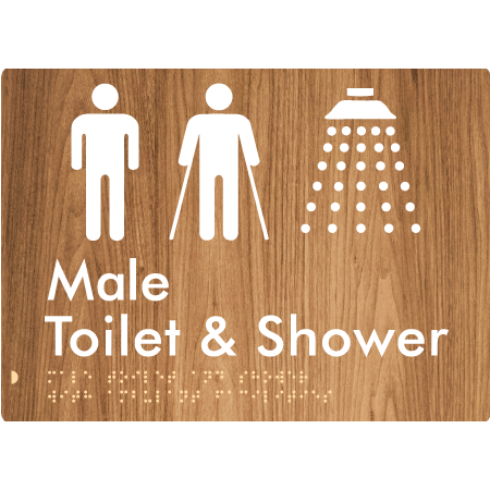 Male Toilet & Shower with Ambulant Facilities - Braille Tactile Signs Aust.