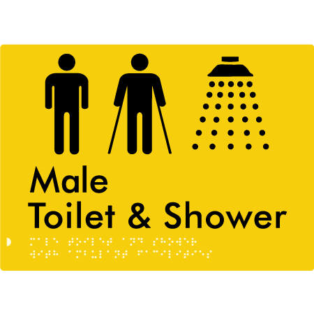Male Toilet & Shower with Ambulant Facilities - Braille Tactile Signs Aust.