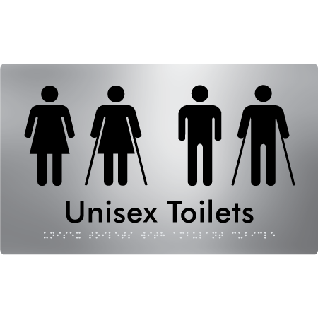 Unisex Toilets with Ambulant Cubicle - Braille Tactile Signs Aust.