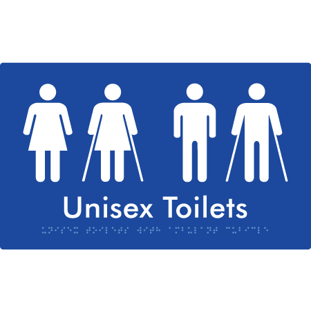 Unisex Toilets with Ambulant Cubicle - Braille Tactile Signs Aust.