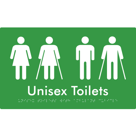 Unisex Toilets with Ambulant Cubicle - Braille Tactile Signs Aust.
