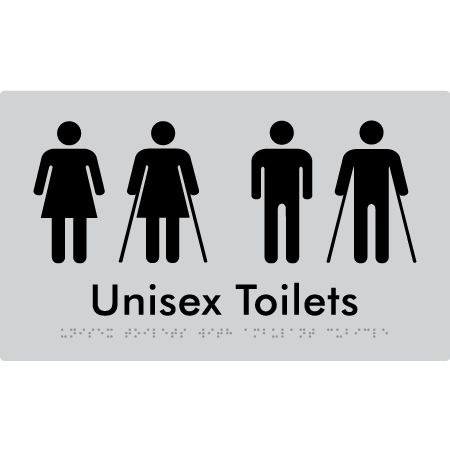 Unisex Toilets with Ambulant Cubicle - Braille Tactile Signs Aust.