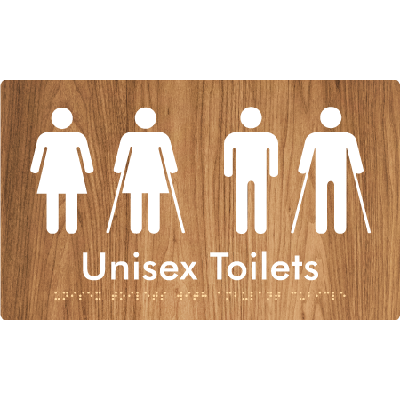 Unisex Toilets with Ambulant Cubicle - Braille Tactile Signs Aust.
