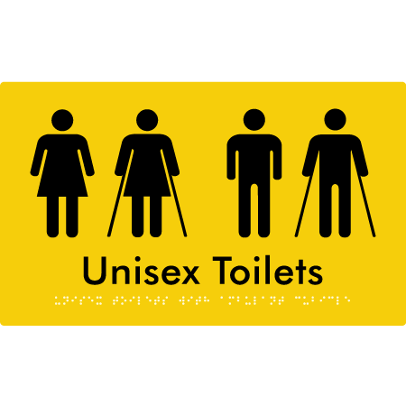 Unisex Toilets with Ambulant Cubicle - Braille Tactile Signs Aust.