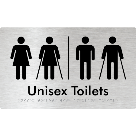 Unisex Toilets with Ambulant Cubicle w/ Air Lock - Braille Tactile Signs Aust.