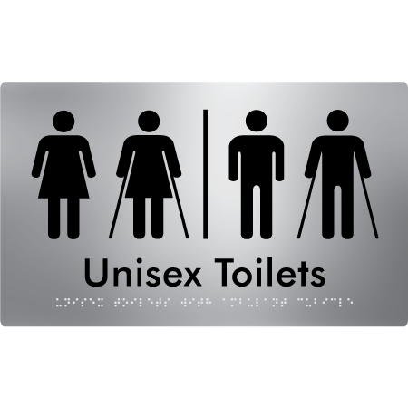 Unisex Toilets with Ambulant Cubicle w/ Air Lock - Braille Tactile Signs Aust.