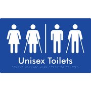 Unisex Toilets with Ambulant Cubicle w/ Air Lock - Braille Tactile Signs Aust.
