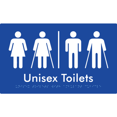 Unisex Toilets with Ambulant Cubicle w/ Air Lock - Braille Tactile Signs Aust.