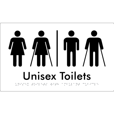 Unisex Toilets with Ambulant Cubicle w/ Air Lock - Braille Tactile Signs Aust.