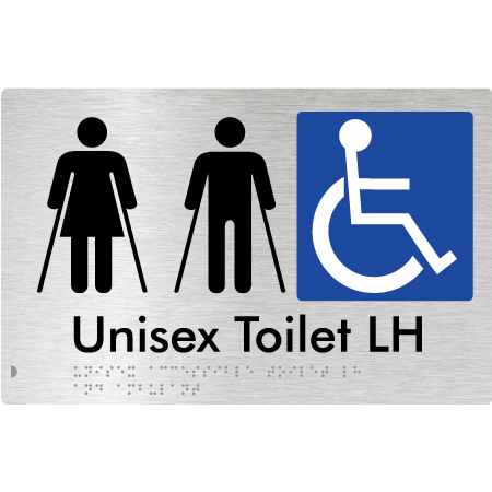 Unisex Accessible Toilet LH and Ambulant - Braille Tactile Signs Aust.
