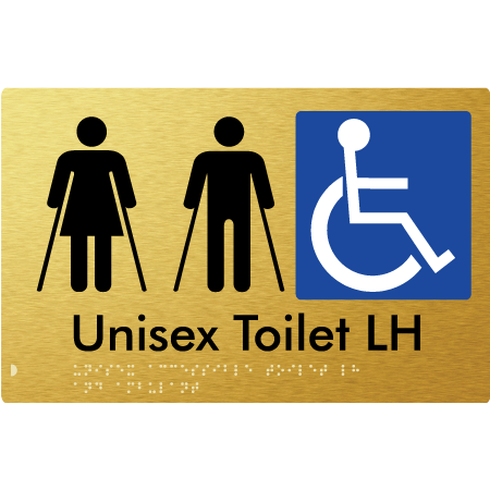 Unisex Accessible Toilet LH and Ambulant - Braille Tactile Signs Aust.