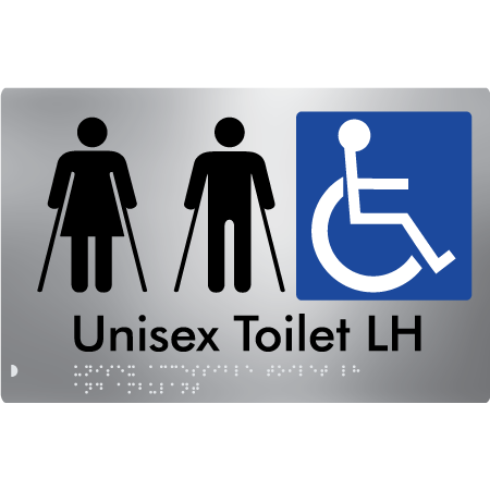 Unisex Accessible Toilet LH and Ambulant - Braille Tactile Signs Aust.