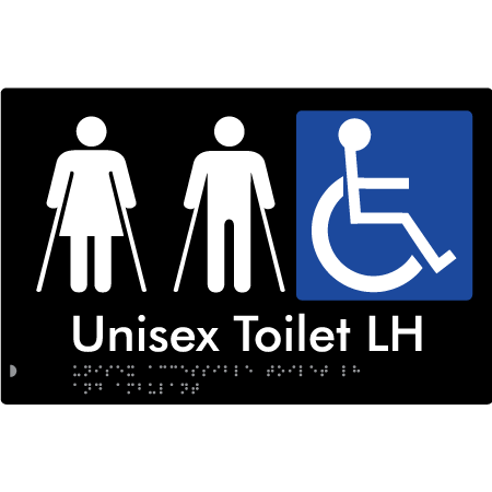 Unisex Accessible Toilet LH and Ambulant - Braille Tactile Signs Aust.