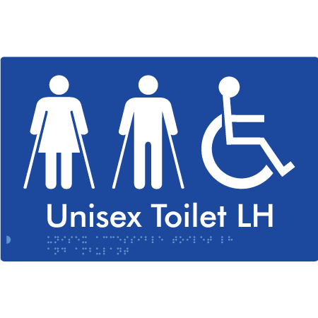 Unisex Accessible Toilet LH and Ambulant - Braille Tactile Signs Aust.
