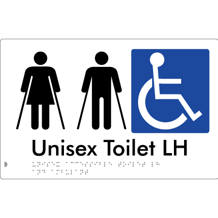 Unisex Accessible Toilet LH and Ambulant - Braille Tactile Signs Aust.