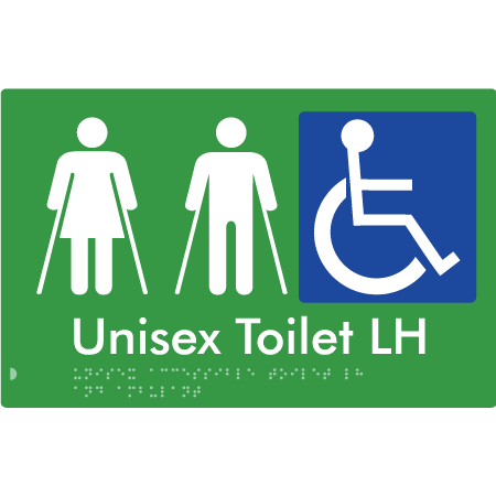 Unisex Accessible Toilet LH and Ambulant - Braille Tactile Signs Aust.