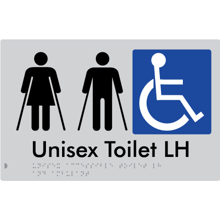 Unisex Accessible Toilet LH and Ambulant - Braille Tactile Signs Aust.