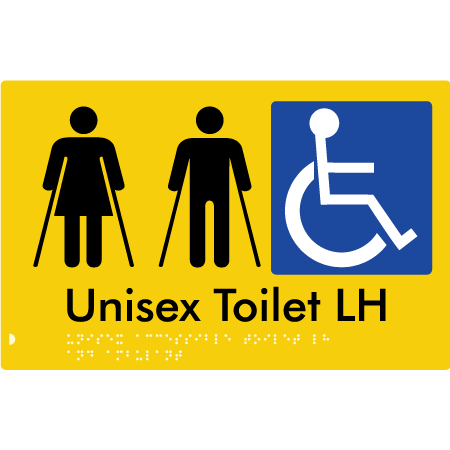 Unisex Accessible Toilet LH and Ambulant - Braille Tactile Signs Aust.