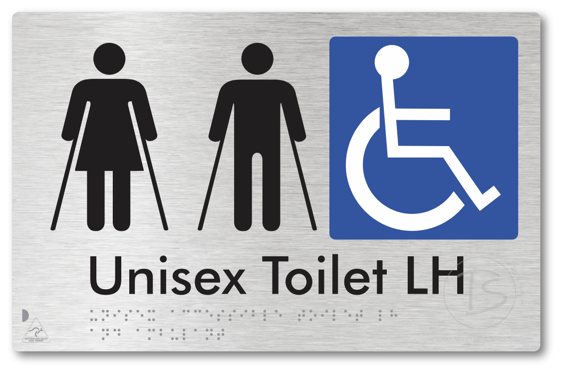 Unisex Accessible Toilet LH and Ambulant - Braille Tactile Signs Aust.