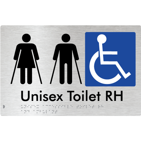 Unisex Accessible Toilet RH and Ambulant - Braille Tactile Signs Aust.