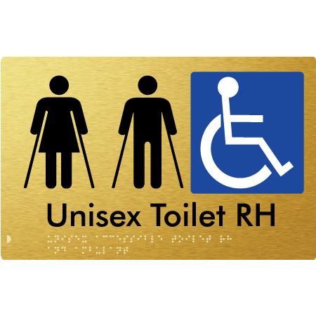 Unisex Accessible Toilet RH and Ambulant - Braille Tactile Signs Aust.