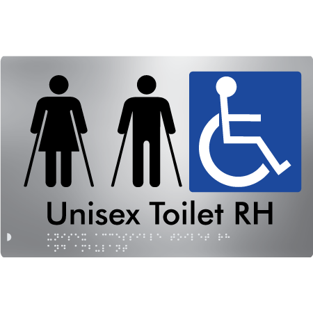 Unisex Accessible Toilet RH and Ambulant - Braille Tactile Signs Aust.
