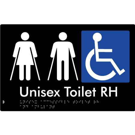 Unisex Accessible Toilet RH and Ambulant - Braille Tactile Signs Aust.