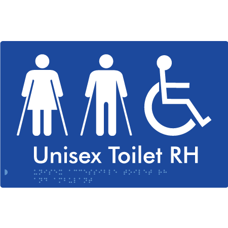 Unisex Accessible Toilet RH and Ambulant - Braille Tactile Signs Aust.