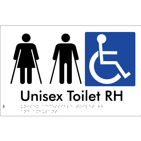 Unisex Accessible Toilet RH and Ambulant - Braille Tactile Signs Aust.