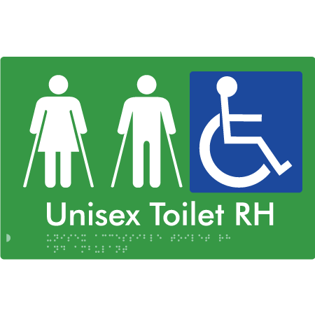 Unisex Accessible Toilet RH and Ambulant - Braille Tactile Signs Aust.