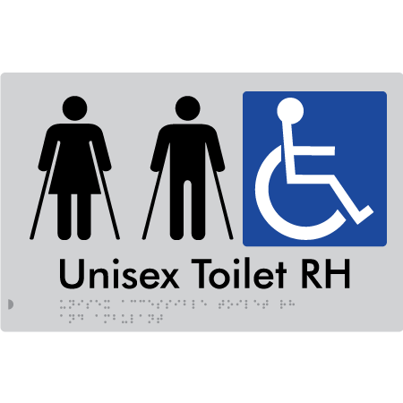 Unisex Accessible Toilet RH and Ambulant - Braille Tactile Signs Aust.