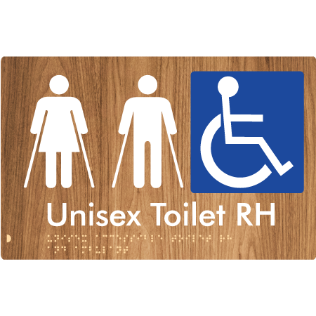 Unisex Accessible Toilet RH and Ambulant - Braille Tactile Signs Aust.