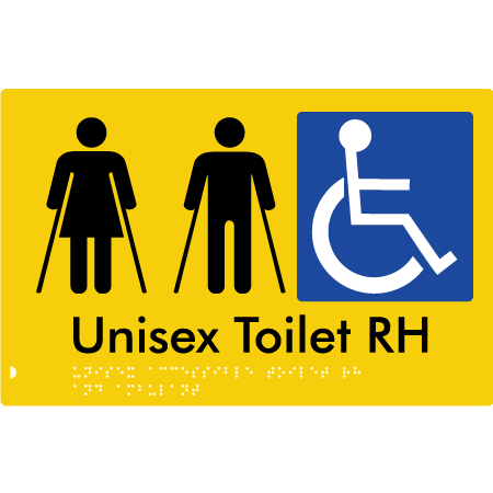 Unisex Accessible Toilet RH and Ambulant - Braille Tactile Signs Aust.