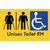 Unisex Accessible Toilet with Left (LH) or Right Hand Transfer (RH), Ambulant Cubicle and Airlock