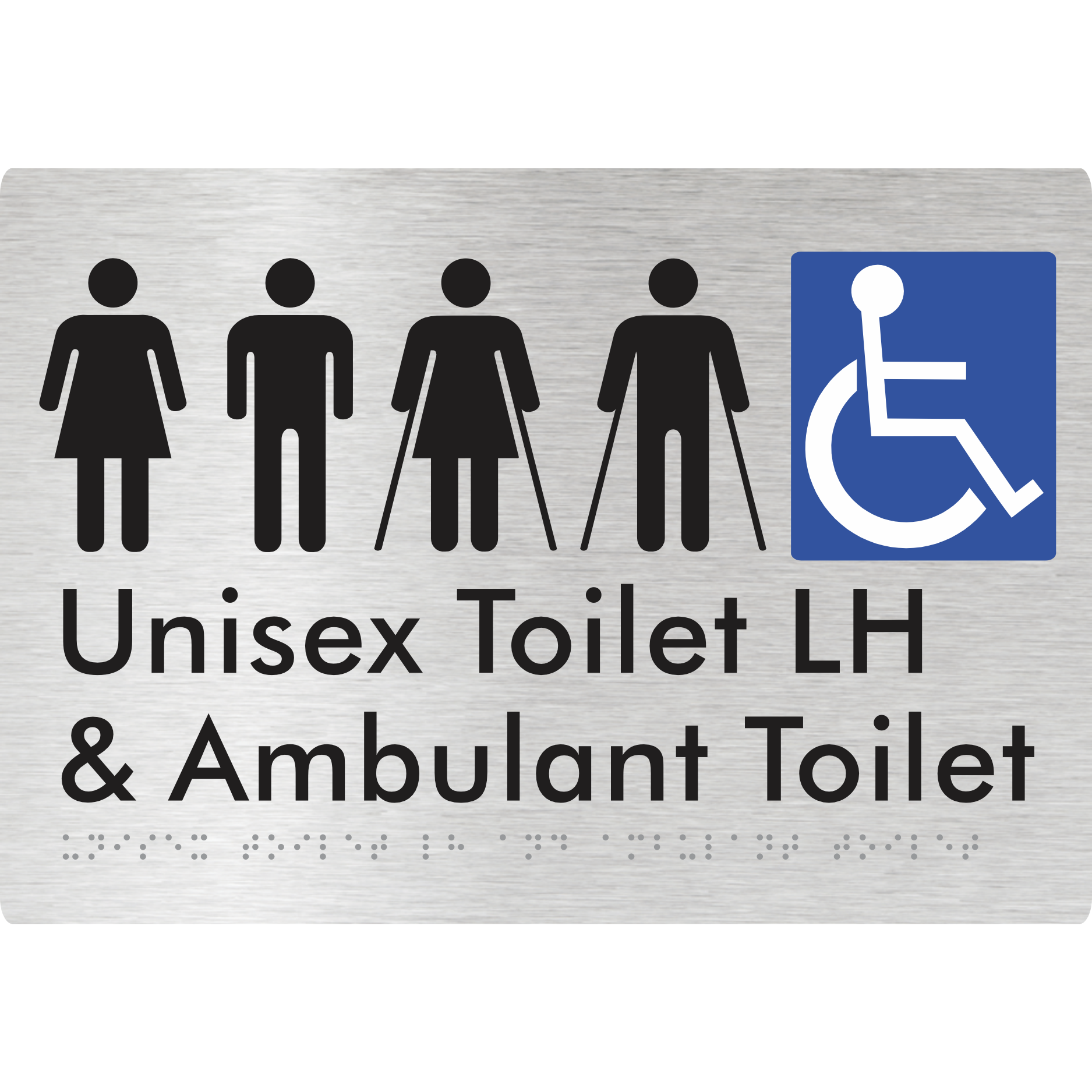 Unisex Accessible Toilet LH and Ambulant Toilet - Braille Tactile Signs Aust.