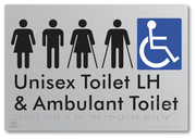 Unisex Accessible Toilet LH and Ambulant Toilet - Braille Tactile Signs Aust.